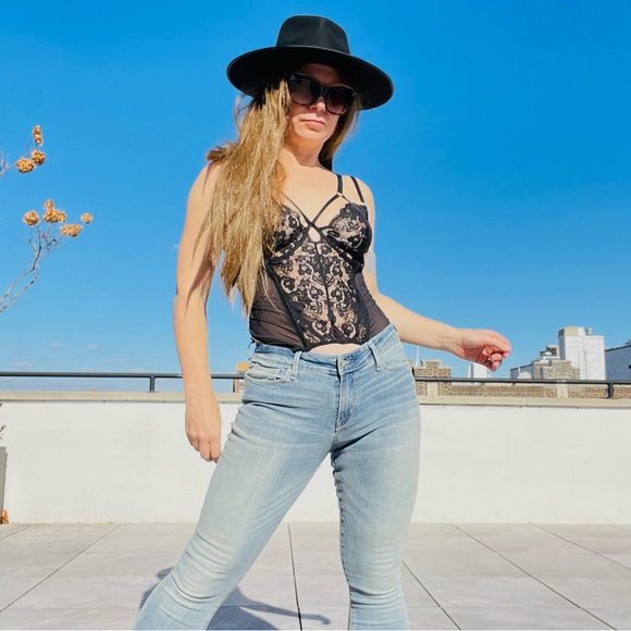 Adore Me Soft Corset Bodysuit Teddy Garters Kink Straps - Picture 2 of 16